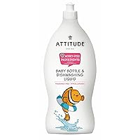 ATTITUDE Little Ones, Baby Bottle & Dishwashing Liquid, Fragrance-Free, 23.7 Fl Oz