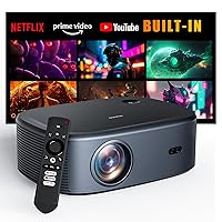 NexiGo Outdoor Netflix Projector, Officially-Licensed, Netflix/Youtube/Prime Video, 800 ANSI Lumens, Auto Focus/Keystone, Native 1080P, 4K Supported, Dolby Audio, Compatible w/TV Stick, iOS, Android
