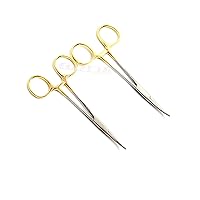 Premium German Stainless Set of 2 Each Artery Forceps Straight and Curved 5 inches Mosquito Hemostat Forceps Orthodontic Dental Surgical hemostat-Cynamed