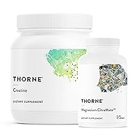 THORNE Magnesium CitraMate & Creatine Performance Combo - Essential Support for Energy, Muscles, and Cognitive Function - 90 Servings