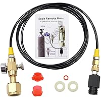 Upgrade CGA320 to TR21-4 Soda maker Co2 Tank Cylinder Direct Adapter with 60 inches High-Pressure Hose, Soda Maker direct Connector for Soda Club (Gauge and bleed valve)