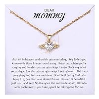 MIXJOY Baby Angel Wings Heart Necklace Miscarry Gift for Mom, Mommy of an Angel Necklace, Baby Loss Gift for Remembrance Gift