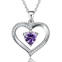 Esberry✦Gifts for Mother's Day with Gift Wrap✦CZ Love Heart Pendant 18K Gold Plated 925 Sterling Silver Necklace Pendant 5A Cubic Zirconia Pendant with Necklaces for Women