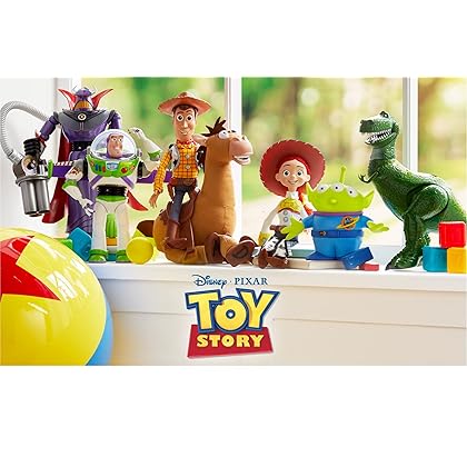 Disney Store Official Buzz Lightyear Interactive Talking Action Figure from Toy Story, 11 inch, Features 10+ English Phrases, Interacts with Other Figures and Toys, Light-Beam Features, Ages 3+