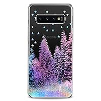 Case Compatible with Samsung S23 S22 Plus S21 FE Ultra S20+ S10 Note 20 5G S10e S9 Print Pattern Forest Rainbow Purple Cute Nice Clear Colorful Wood Design Flexible Silicone Slim fit Northern