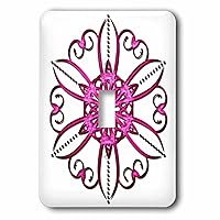 3dRose LSP_235949_1 Bright Pink Jeweled Effect Ornamental Flower Single Toggle Switch