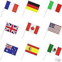 50 Countries International World Stick Flag,Hand Held Small Mini National Pennant Flags Banners On Stick,Party Decorations for Parades,Olympic,World Cup,Bar,School Sports Events,Festival Celebrations