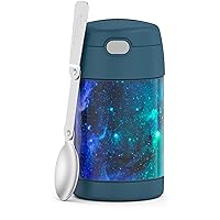 THERMOS FUNTAINER 16 Ounce Stainless Steel Vacuum Insulated Food Jar with Spoon, Galaxy Teal