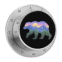 Sunset Bear 60 Minute Timer Stainless Steel Wind Up Magnetic Timer Time Management for Cooking Kitchen