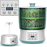 Automatic Bean Sprout Machine, Seed Germination Machine Intelligent Irrigation Constant Temperature Electric Germination Large Capacity Bean Sprout Cultivation Machine,Two Tiers-1/