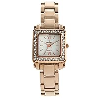 Peugeot Women's Tank Shape Watch - Swarovski Crystal Bezel & Rose Gold Panther Link Bracelet