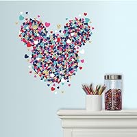 RoomMates Disney Minnie Mouse Heart Confetti Giant Peel and Stick Wall Decals with Glitter by RoomMates, RMK3593GM