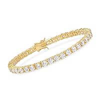 Ross-Simons 11.50 ct. t.w. CZ Tennis Bracelet in 18kt Gold Over Sterling. 8 inches