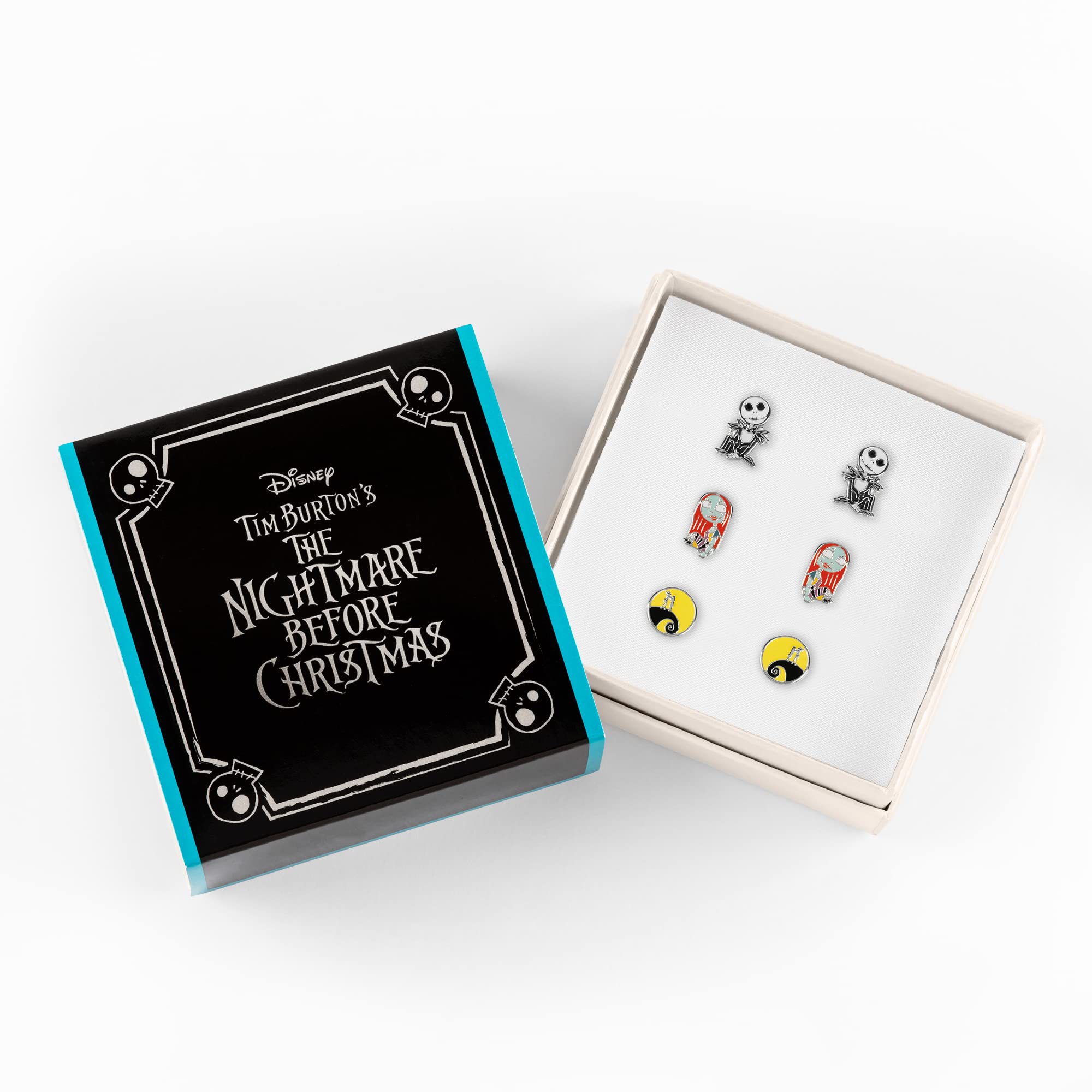 Disney The Nightmare Before Christmas Black, White, Red & Yellow Trio Earring Set SF00470SL