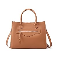 Large Top Handle Shoulder Bag for Women Genuine Leather Retro Tote Commuter Satchel Crossbody Work Handbag and Purse