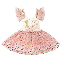 Toddler Baby Girl 1st Birthday Princess Dress Vintage Daisy Floral Cake Smash Romper Dress Photo Shoot