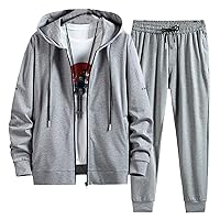 Autumn Black Gray Zipper Hoodie Tracksuit Men Sportswear Cotton Casual Men's Hooded Sets 2 Piece Jogger Sweat Suits