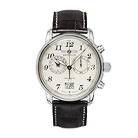 Zeppelin Men's Chronograph Quartz Watch with Leather Strap – 76845
