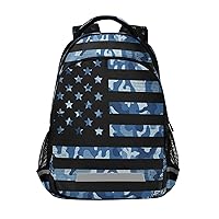 ALAZA USA American Flag Navy Camouflage Backpack Purse for Women Men Personalized Laptop Notebook Tablet School Bag Stylish Casual Daypack, 13 14 15.6 inch