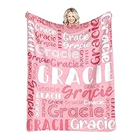 Dr.TOUGH Personalized Blankets with Name Customized Baby Blankets for Girls Boys Adults Monogrammed Blankets and Throws Christmas Birthday Mothers Fathers Valentines Day Gift (Light Pink,60''×80'')