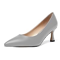Womens Slip On Matte Pointed Toe Sexy Dating Stiletto Mid Heel Pumps Shoes 2.5 Inch