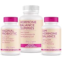 Whole-Body Wellness Trio for Women - Hormone Balance & Vaginal Health Support - 10 Billion CFU Probiotics, Red Raspberry Leaf, Black Cohosh, & DIM