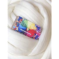 Wool Roving, Shep's Wool,1 lb Natural White Fiber, Spin Wool, Felting Wool, Wool for Spinning,Core Wool, Chunky Roving Yarn, Weaving Wool, Chunky Yarn, Wool for Needle Felting, Wool for Spinning