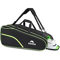 MATEIN Tennis Bag 6 Rackets, Large Protective Convertible Racquet Backpack with Shoes Compartment for Men Women, Sturdy Racket Bag with Cooler Pocket & Removeable Shoulder Strap for Sport Equipment