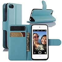 iPod Touch 7th 6th 5th Generation Case, Premium PU Leather Shockproof Wallet Case Book Flip Phone Case Cover with Credit Card Holder for Apple iPod Touch 7 (2019), iPod Touch 5/6 - Blue