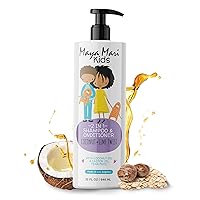 Kids Shampoo and Conditioner 2 in 1 with Coconut Oil and Castor Oil | Sulfate Free and Tear Free Hair Detangler | Maya Mari Curly Hair Products for Kids, 32 Fl Oz
