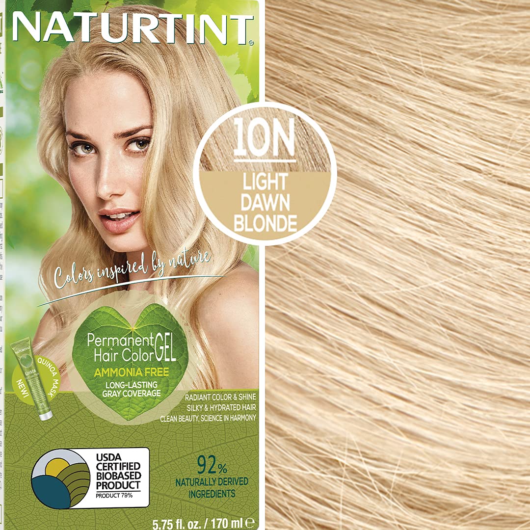 Naturtint Permanent Hair Color 10N Light Dawn Blonde (Pack of 6), Ammonia Free, Vegan, Cruelty Free, up to 100% Gray Coverage, Long Lasting Results