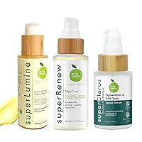 Complete Skincare Nighttime Set, Face Cleanser and Makeup Remover, Skin Brightening Serum, Organic Moisturizing Facial Oil Anti Ageing Moisturizer | Complete 3 Step Daily Skincare