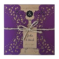 Purple Rustic Wedding Invitation, Cyndie Wedding Invitation Kit - Pack of 50 (Customize Invitation)