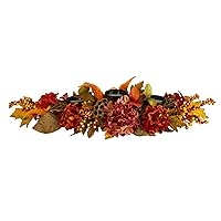 Nearly Natural 32in. Fall Hydrangea, Lotus Seed and Berries Artificial Candelabrum Arrangement