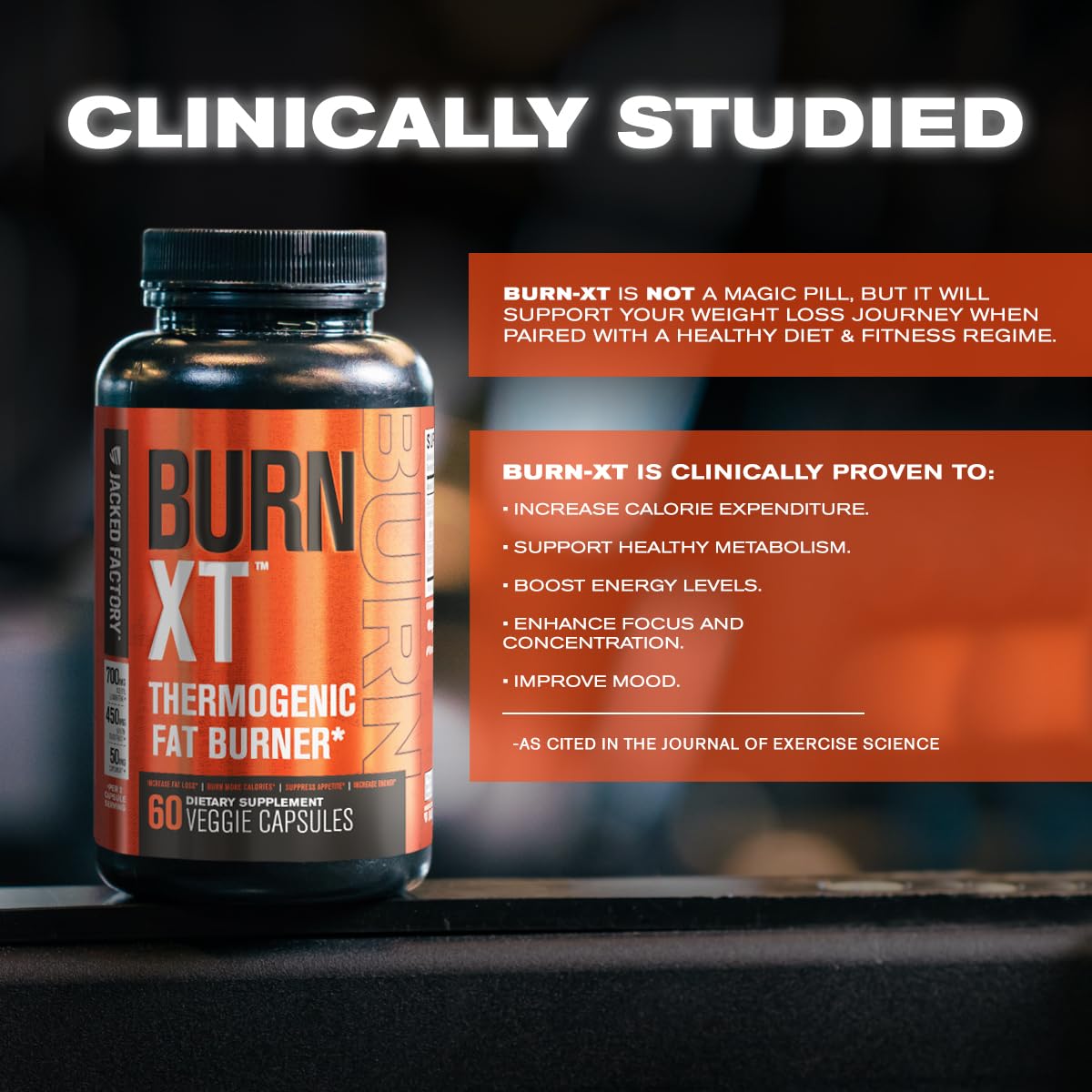 Burn-XT Thermogenic Fat Burner - Clinically Studied Weight Loss Supplement, Appetite Suppressant, & Energy Booster - Fat Burning Acetyl L-Carnitine, Green Tea Extract, & More - 60 Natural Diet Pills