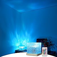 Ocean Wave Projector, 16 Color Lights for Bedroom Indoor Starry Night Light, Northern Lights Aurora Projector, 3D Night Light Water Wave Effect Ceiling Light Projector for Bedroom Room Decor (Square)