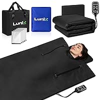 Lunix LX17 Portable Far Infrared Sauna Blanket for Home Relaxation - Temperature Range of 77-176°F - Enjoy an Infrared Sauna Anywhere, with Head Pillow, Detox Wrap & Hot Cold Gel Pack