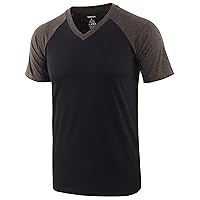 Men's Casual Breathable Tagless Short Sleeve Active Hiking Running Baseball V Neck T Shirts