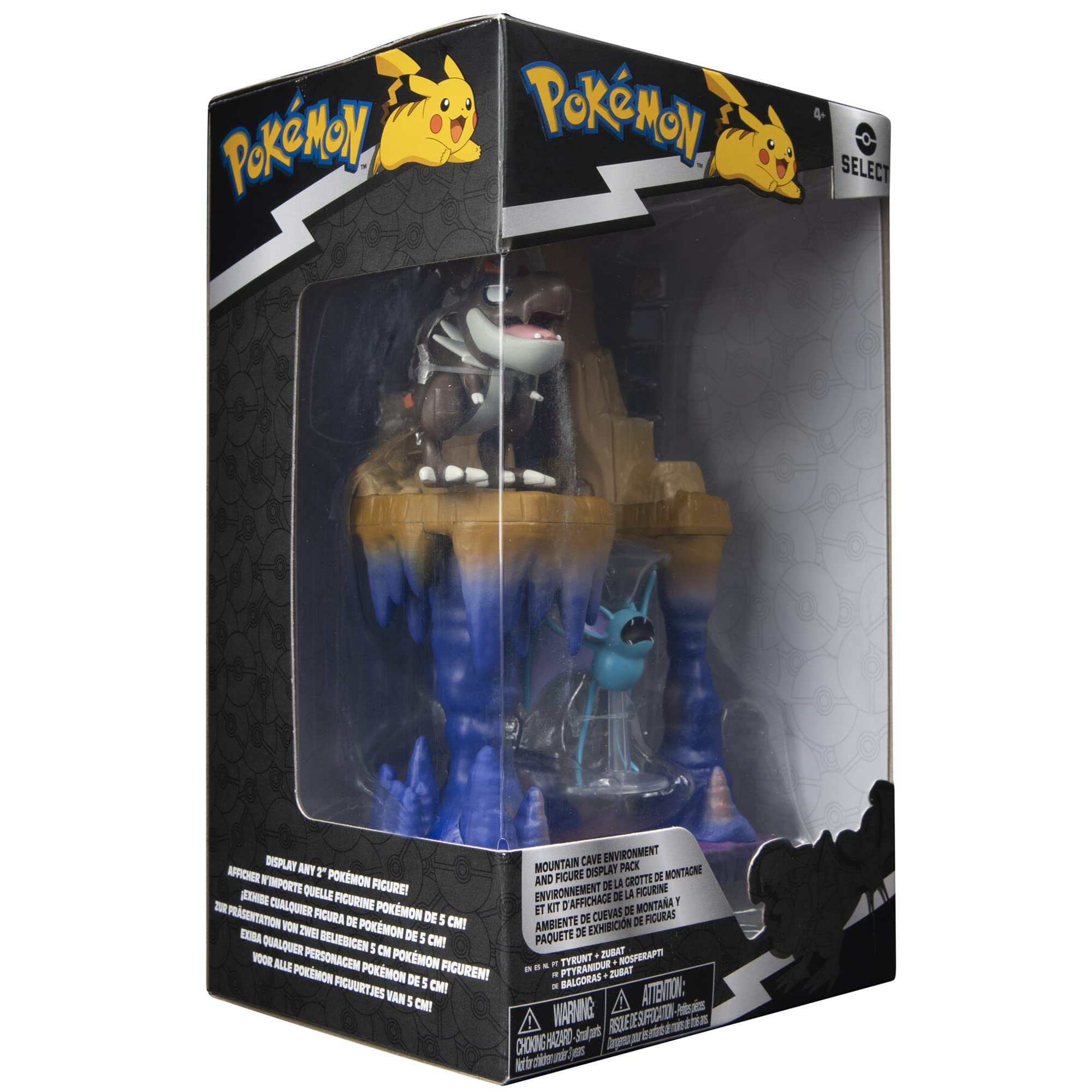 Pokemon Dragon-type Select Mountain Cave Environment - Multi-Level Display Set with 2-Inch Tyrunt and Zubat Battle Figures