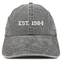 Trendy Apparel Shop EST 1984 Embroidered - 40th Birthday Gift Pigment Dyed Washed Cap