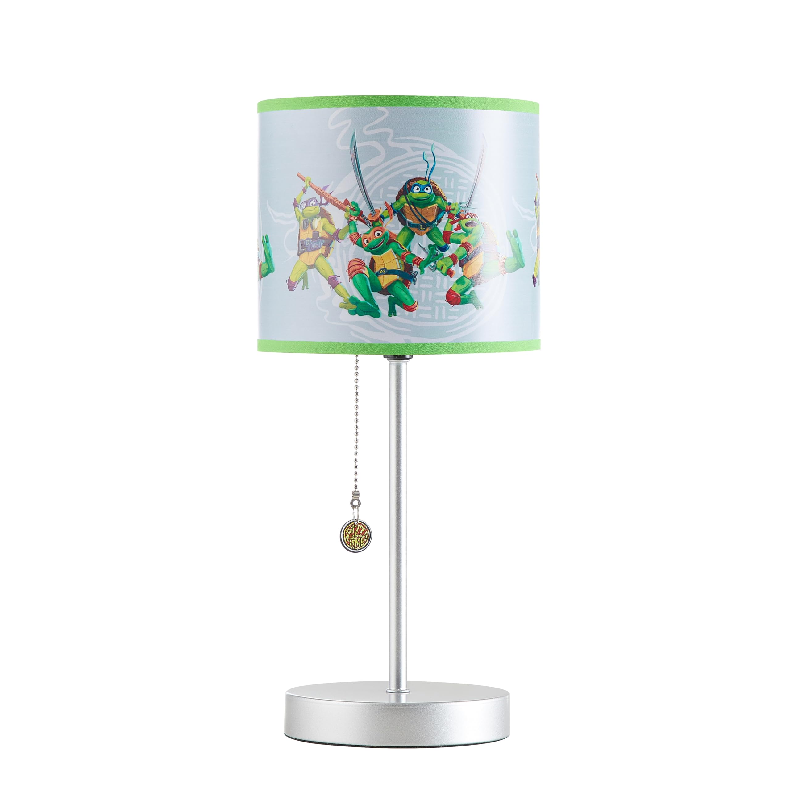 Idea Nuova Teenage Mutant Ninja Turtle: Mutant Mayhem Stick Table Kids Lamp with Pull Chain, Themed Printed Decorative Shade