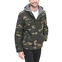 Levi's Men's Washed Cotton Hooded Military Jacket (Regular & Big & Tall Sizes)