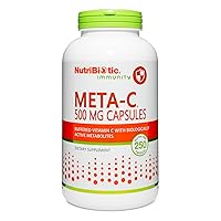 Meta-C Capsules, 500 mg Spirulina-Bound Vitamin C, 250 Count | Buffered with Calcium, Biologically Active Spirulina Metabolites & Lemon Bioflavonoids | Antioxidant & Collagen Support