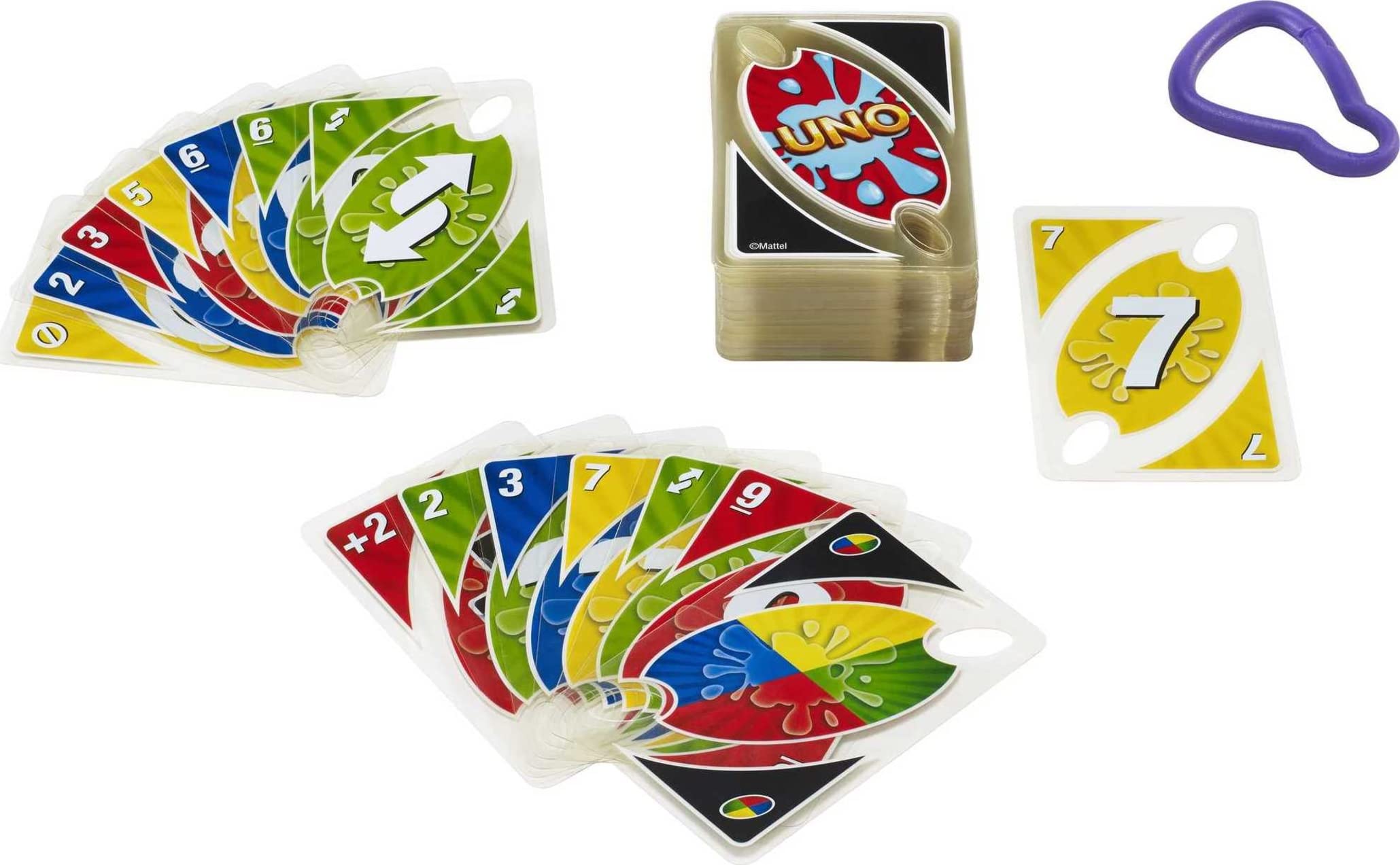 ​UNO Splash Card Game for Outdoor Camping, Travel and Family Night With Water-Resistent Plastic Cards