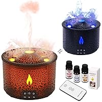 Essential Oil Volcano Diffuser, Volcano Humidifier Diffuser with 4 Essential Oils, 2 Mist Modes, Timer and Waterless Auto-Off, Aromatherapy Diffuser for Home Office, 360ml, Black