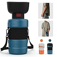 Portable Dog Water Bottle with Long Strap, 28oz Dog Travel Water Bottle -Leak Proof Pet Collapsible Water Bowl Dispenser for Outdoor Puppy Walking,Hiking, Foldable Dog Travel Accessories BPA Free