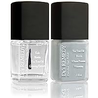 Enriched Nail Polish, SOULFUL Slate Blue with TOTAL Two-in-One Top and Base Coat Set 0.5 Fluid Oz Each