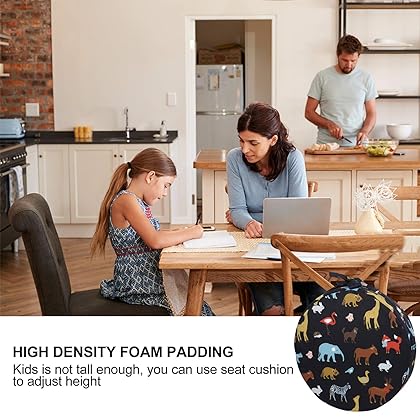 Toddmomy Chair Increasing Cushion Round Dining Chair Booster Seat Pad Dismountable Highchair Booster Cushion for Baby Kids Toddlers