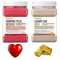 Vampire & 24K Gold Jelly Mask, Facial Skin Care- Collagen Peel-Off Jelly Mask Set, Jelly Mask For Facials, Hydrojelly Masks,Vegan Peel Off Face Mask, For Brightening & Nourishing