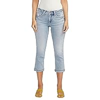 Silver Jeans Co. Women's Britt Low Rise Curvy Fit Capri Jeans